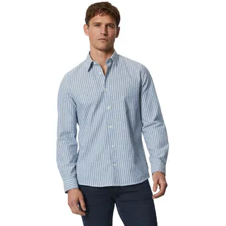 Streifenhemd MARC O'POLO Gr. XL, N-Gr, blau (blau weiß gestreift) Herren Hemden Langarm