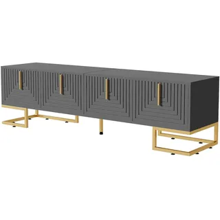 stilvora Lowboard 170x45,5x40 cm Grau/Metall