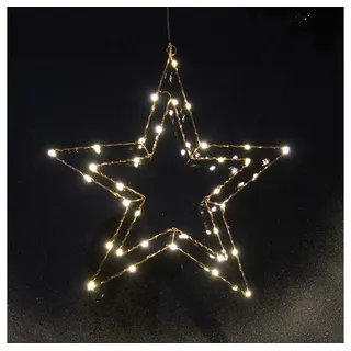 Gartenpirat Fensterstern Kupferdraht 30 x 28 cm 25 LED warmweiß