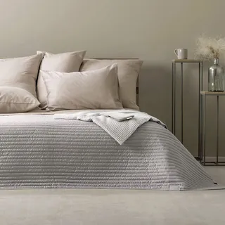 sei Design Luxus Tagesdecke Moderne Steppdecke Wohndecke Überwurf Sofadecke 220x240 220x260 (Living Trend - Taupe-hell, 220 x 240 cm)
