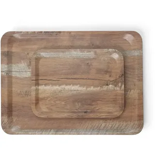 HENDI Serviertablett, aus Melamin, mit Holzoptik , Holz, 240x340mm,