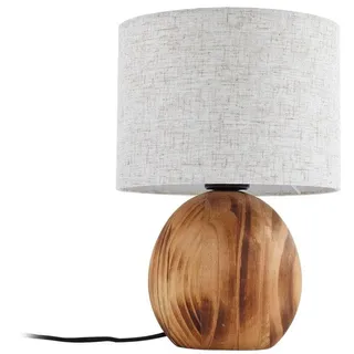 Lindby Tischlampe Mayumi (Skandinavisch) aus Holz (1 flammig, E27) - Textil Tischleuchte Schreibtischlampe Nachttischlampe Wohnzimmerleuchte
