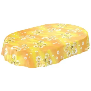 ANRO Wachstuchtischdecke Oval 240 x 140 cm Gelb