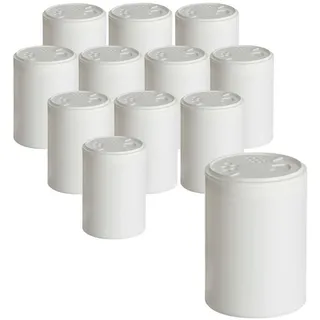 gouveo Gewürzstreuer Gewürz-Streuer weiß mit Streuaufsatz-Deckel - Kunststoff-Gewürzdose, (12-tlg), 150 ml weiß 150 ml | 8.1 cm