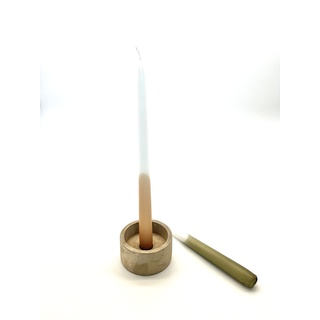 Kerzenhalter rund | Beton inkl. 2 Dip Dye Kerzen
