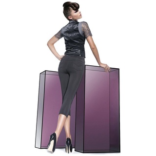 Bas Bleu Leggings Fashion Capri Leggings Hose 200den Sandra-Short komfortabel schwarz
