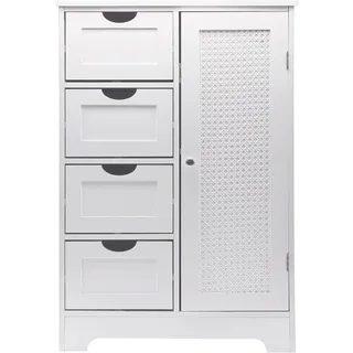 FineBuy Badezimmerschrank 55 x 80 x 30 cm Weiß