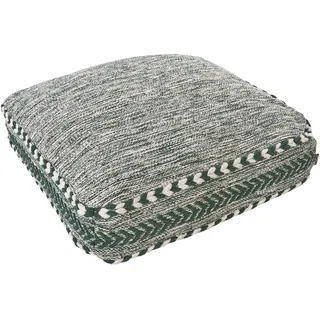 Beliani Pouf Baumwolle 60 x 12 x 60 cm Grün/Weiß