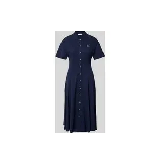 Tailliertes Freizeitkleid aus reiner Baumwolle, Marine, 44