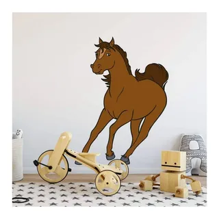 Bibi & Tina Wandtattoo Wandsticker Kinderzimmer Pferd Cleopatra Mädchen, selbstklebend, entfernbar braun