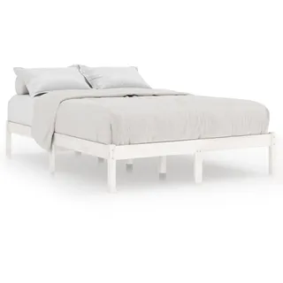 vidaXL Massivholzbett 200 x 200 cm Weiß
