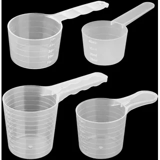 4PCS Messlöffel, Dosier-Löffel 100ml,70ml,50ml,40ml, Waschmittel Dosierhilfe,Kunststoff Transparent Measuring Spoons für Milchpulver, Proteinpulver, Mehl, Küchenbedarf