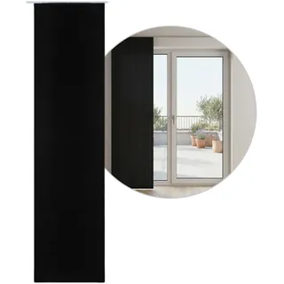 BEAUTEX Blackout Schiebegardine Blickdicht Maße 60x245 cm Schwarz | verdunkelnd und lichtundurchlässig, inkl. Zubehör, Flächenvorhang / Schiebevorhang für Wohnzimmer, Schlafzimmer und Türen