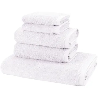 Handtuch Set MÖVE "Basic" Handtücher (Packung) Gr. (5 St.), weiß Handtuch-Sets in hochwertigster Walkfrottier Qualität