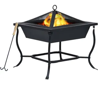 vidaXL Feuerschale Ø 42 cm Schwarz