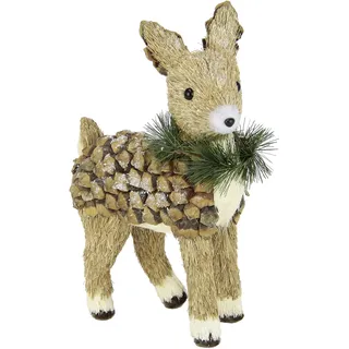 REH aus Bast Dekoration Geschenk Dekorative Dekoobjekt Fensterdekoration Tischdeko Haus Garten Terrasse Ornamente herbstliche Deko Tierfigur Dekofigur Herbstdeko künstliche Tiere