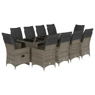 vidaXL Garten-Bistro-Set 11-tlg. Grau