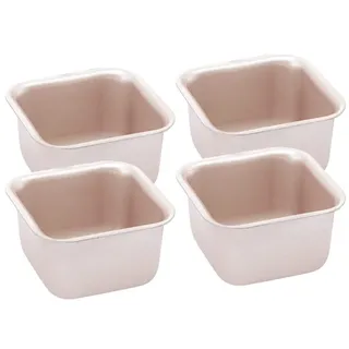 CANDeal 2,5-Zoll-Mini-Kastenform, Individuelle Kuchenbackformen Mit Antihaftbeschichtung, Cupcake-Backform, Mini-Kuchenformen Zum Backen Im Ofen (4er Pack)