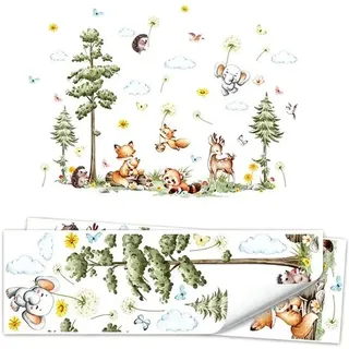 Wandaufkleber – Große Waldtiere – Geeignet Für Kinderzimmer, Babyzimmer Und Wohnzimmer – Wanddekoration – 30 X 90 Cm