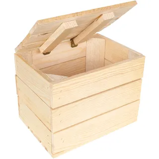 Creative Deco Holzkiste mit Deckel 27,5 x 20 x 21,5 cm 1-tlg. beige