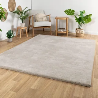 Steffensmeier Gabbeh Teppich Sali | 100% Neuseeland Schurwolle | Handloom | Wohnzimmer | super dicht | Silber, Größe: 140x200 cm
