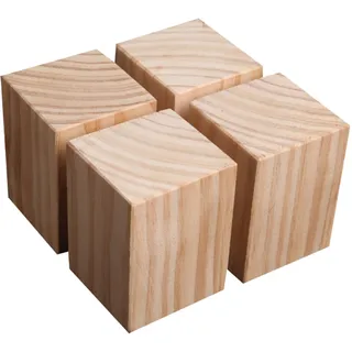 NANNAN3360 Holz Betterhöhungen 4 Stück Massivholz Möbelerhöhungen Schwerlast Betterhöher Möbelfüße, für Schränke Tisch Schreibtisch Erhöhtes Gerät (10 × 10 × 20cm)