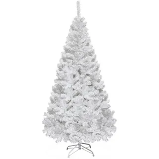 KOMFOTTEU Künstlicher Weihnachtsbaum weißer Christbaum, Tanne, 240 cm weiß 240 cm