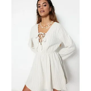 Trendyol Minikleid (1-tlg) Drapiert/gerafft weiß 42