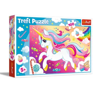 Trefl - Puzzle 100 Teile, Das schöne Einhorn, 5+ | Fördert Konzentration und Beobachtungsgabe, hohe Qualität, detailreiches Puzzle, farbenfrohes Puzzle für Kinder