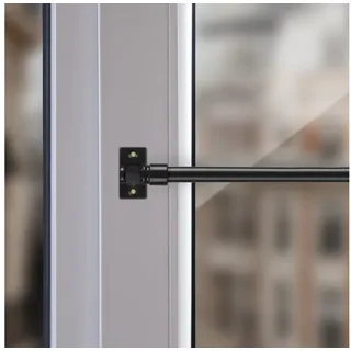 BestLivings Cafehausstange inkl. Klemmträger Schwarz / 50-75cm), Gardinenstange 50 bis 225 cm Länge ausziehbar, für Bistrogardinen, leichte Vorhänge, Gardinen