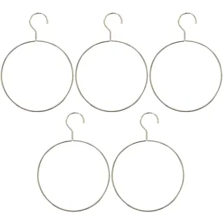 Set Mit 5 Runden Eisenkleiderbügeln, Kreative Runde Schalbügel, Runder Metallkleiderbügel (gold)