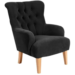 others SESSEL Kaiya Bezug Veloursstoff Buche natur / schwarz | Gr.: onesize