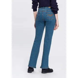 Bootcut-Jeans ARIZONA "Comfort-Fit" Gr. 44, N-Gr, blau (blue, stone) Damen Jeans Bootcut High Waist Bestseller