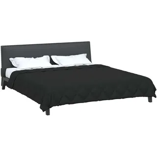 vidaXL Sommerdecke Schwarz 220 x 200 cm Mikrofaser