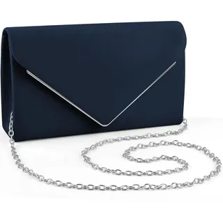 ERKOON Clutch Für Hochzeit, Clutches Abendtasche Unterarmtasche Tasche formelle Party-Handtasche für Hochzeit, Party, Cocktail, Abschlussball, Umhängetasche, Wildlederimitat mit abnehmbarer Kette - S