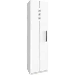 priess Kleiderschrank 1-bis 5-türig, mit silberfarbigen Applikationen weiß 48 cm x 193 cm x 54 cm