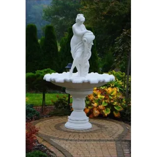 JVmoebel Gartenbrunnen Handgefertigter Zierbrunnen aus Stein für den Garten, Made in Europa weiß