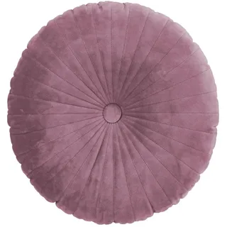 ESSENZA Dekokissen Naina Dusty Lilac, Ø 40 cm - 100% Polyester Samt - Uni