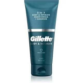 Gillette Body&Intimate 2in1 Shave Cream Rasierprodukt mit Reinigungsemulsion für die Leistengegend für Herren 150 ml