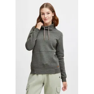 OXMO Hoodie OXVimpa Sweatpullover mit Tube-Kragen und kontrastreichem Kordelzug grau L