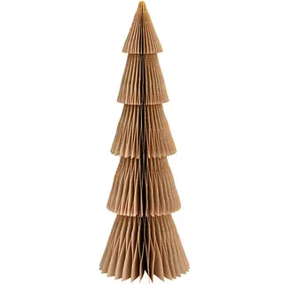 G. Wurm, Weihnachtsdeko, Aufsteller Tannenbaum Honeycomb mit Glitter aus Papier/Pappe brown (B/H/T) 14x40x14cm