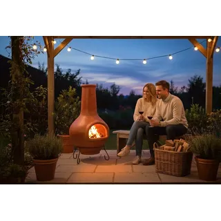Großer original Mexico Terrassenofen Gartenkamin Aztekenofen aus Terracotta, neu