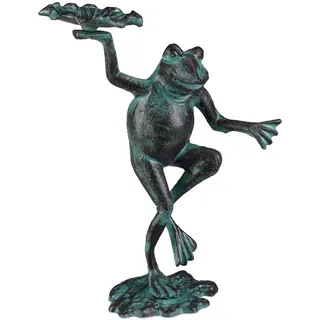 Relaxdays Gartenfigur Frosch 30 cm Dunkelgrün