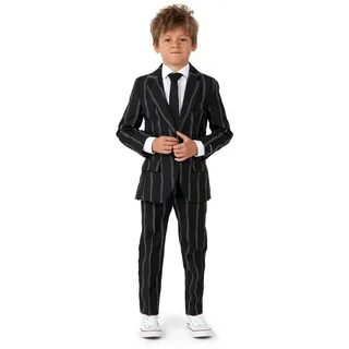 SuitMeister Partyanzug SuitMeister Boys Glow in the Dark Streifen Anzug, Für verkehrssichere Gentlemen: eleganter Anzug mit im Dunkeln leuchte schwarz 98-116