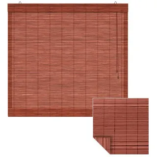 Victoria M. Raffrollo Bambus-Raffrollo, 150 x 220 cm, kirsche, mit Hakenaufhängung, ohne Bohren, freihängend, zum Schrauben, Bambus rot 150 cm x 220 cm