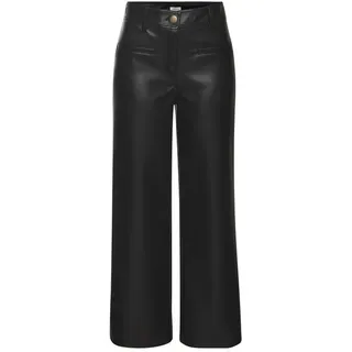 LASCANA Lederimitathose gerade Schwarz 38