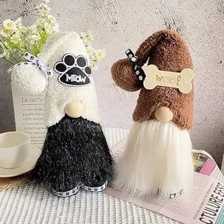 ACAREY 2 Kaffee Wichtel Hund Wichtel, Sommer Herbst Deko Wichtel Figuren, Erntedankfest Plüsch Rudolph Puppe Schwedischer Tomte Wichtel, Geschenke für Freundin Mama Hochzeitstag Muttertag (2 Hunde)