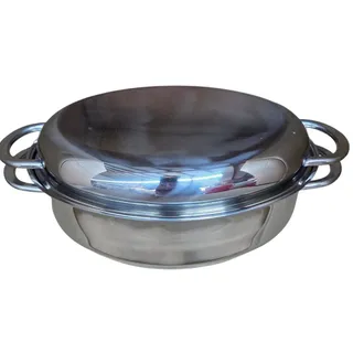 Fissler Bräter Schmortopf Gartopf mit Einsatz Oval 5L 30cm für Elektro-Gasherde, (3-tlg)