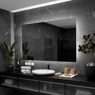 Badspiegel mit LED Beleuchtung - Dubai - 120 cm, 80 cm - Silber