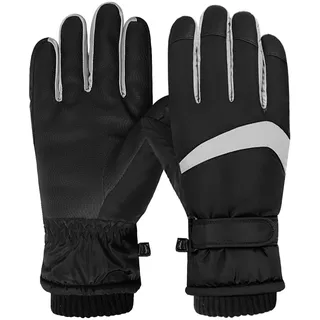 Feelorna Damen Winter Ski Handschuhe, Winddicht Thermische Touchscreen Handschuhe wasserdichte Surface&Fleece gefütterte Winter Warme Handschuhe für Skifahren Radfahren Outdoor Sport